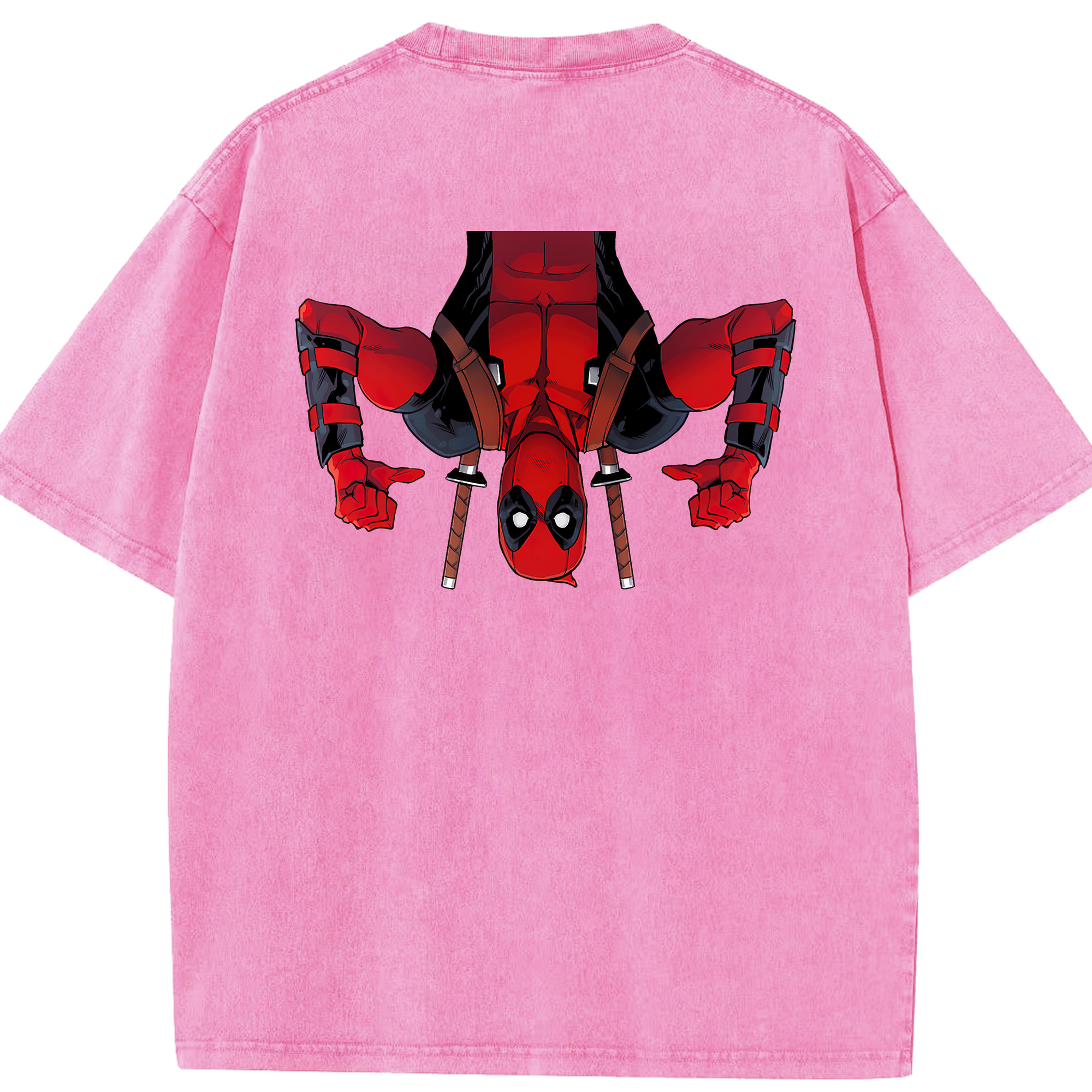 （画像用） Deadpool デッドプール 綿100% ヴィンテージ風 半袖Tシャツ（背面プリント）